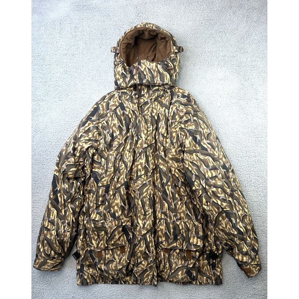 VTG Columbia Delta Marsh Hunting Interchange Jacket 2XLT Camo Shell Zip Out